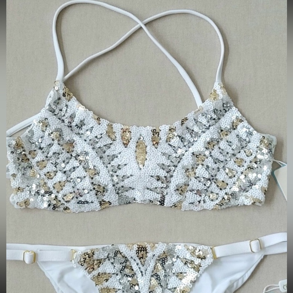 Beach Bunny Sloane Sequin Bikini Top